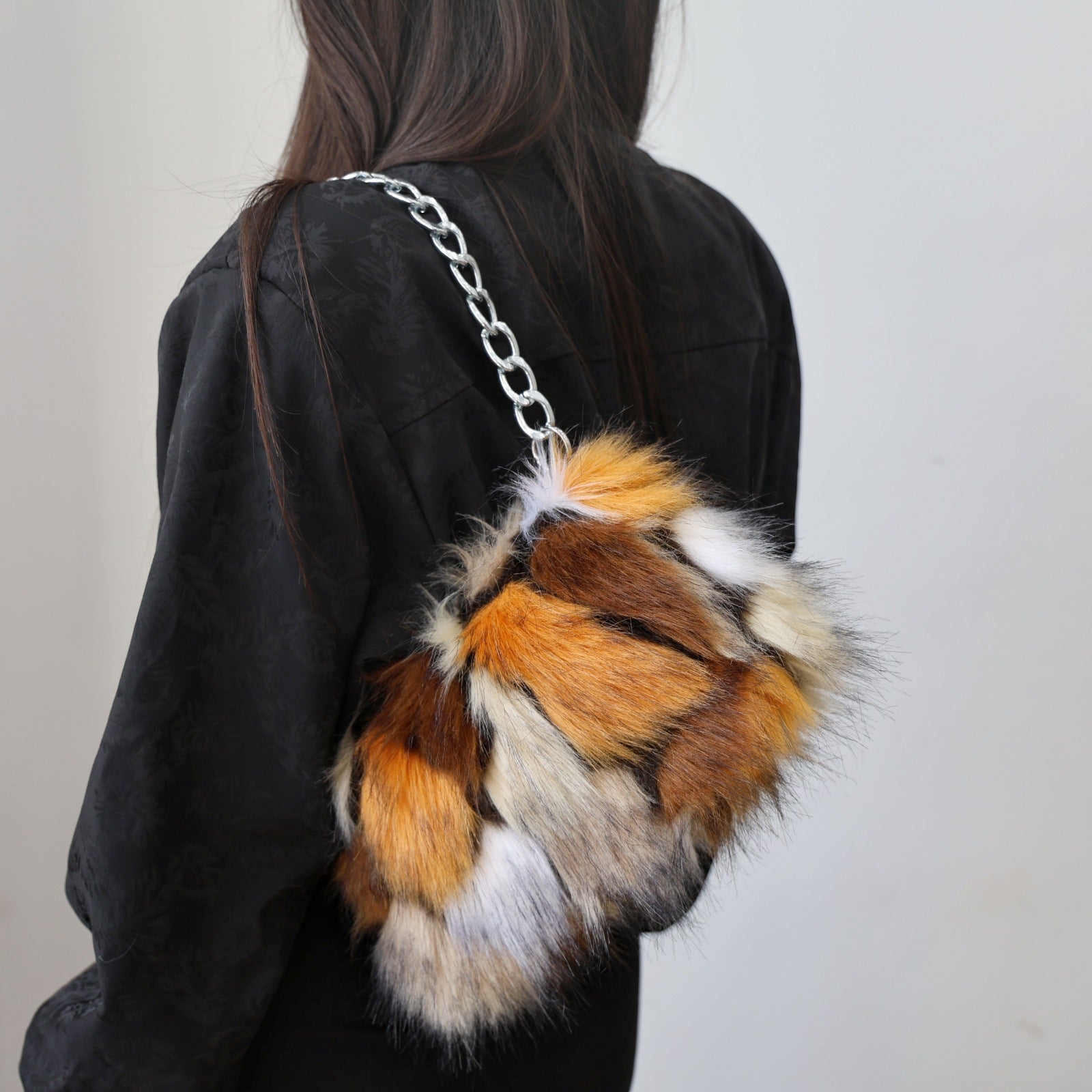 Japan And South Korea New Plush Underarm Shoulder Chain Bag