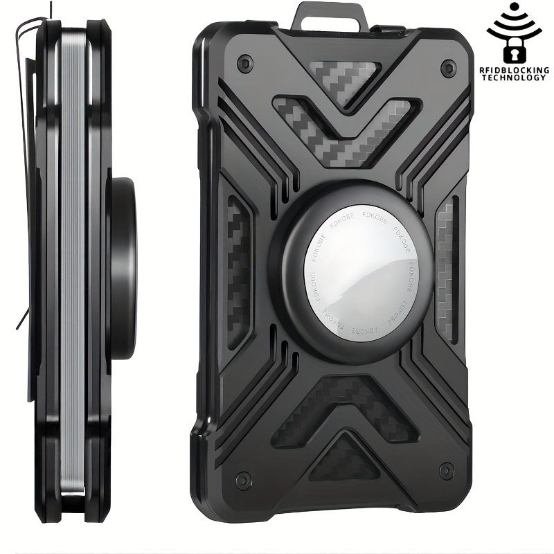 New Card Holder Airtag Men's Tracker Case Carbon Fiber Credit Card Clip Wallet