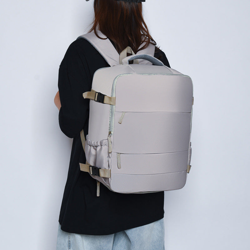 Women's Large Capacity Lightweight Multi-purpose Solid Color Travel Backpack